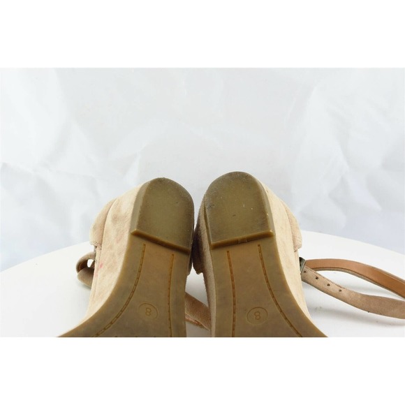 J. Crew Sz 8 M Beige Ankle‎ Strap Leather Women Sandals - Picture 7 of 7